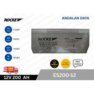 Baterai Vrla Rocket ES200-12 Baterai UPS Battery Box