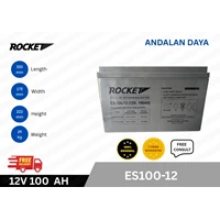 Baterai VRLA Rocket Es100-12 12V 100Ah UPS Battery Box