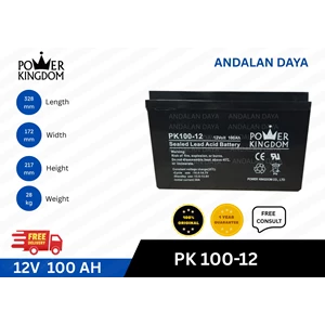 BATERAI AGM Power Kingdom PK100-12 12V100Ah UPS Battery Box