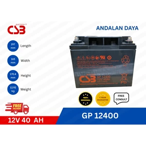 BATERAI AGM / Baterai Aki CSB GP 12400 Baterai Industri