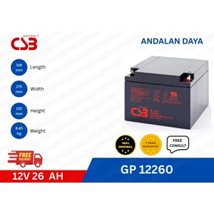 BATERAI AGM / Baterai Aki CSB GP 12260 Aki Kering
